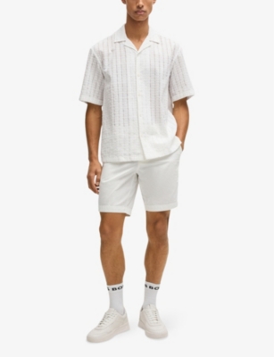 BOSS: Slip-Pocket Straight-Leg Slim-Fit Stretch-Cotton Shorts