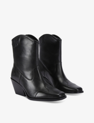 KG KURT GEIGER: Talent heeled leather Western boots
