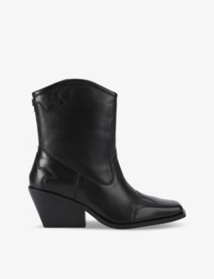 KG KURT GEIGER: Talent heeled leather Western boots