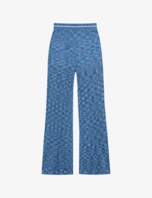 TED BAKER: Yoana textured-weave straight-leg knitted trousers