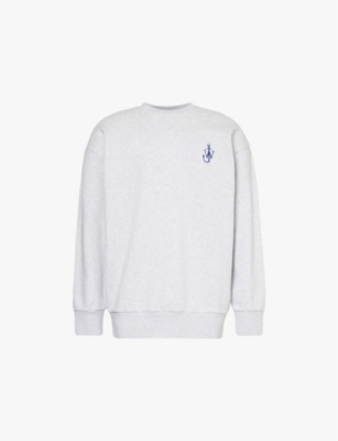 JW ANDERSON: Anchor brand-embroidered organic-cotton sweatshirt