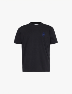 JW ANDERSON: Logo-embroidered relaxed-fit short-sleeve organic-cotton T-shirt