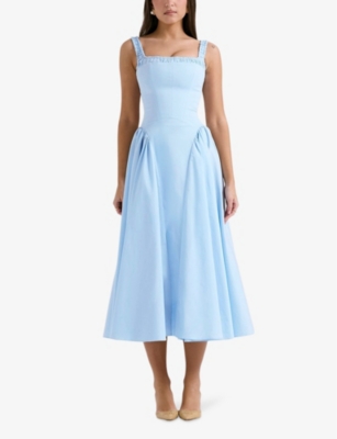 HOUSE OF CB: Dorothy floral-print stretch-cotton midi dress