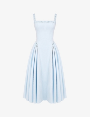 HOUSE OF CB: Dorothy floral-print stretch-cotton midi dress