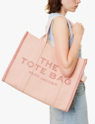 MARC JACOBS WOMENS ROSE THE LARGE TOTE COTTON-BLEND TOTE BAG 