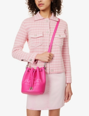 Shop Marc Jacobs Women's Hot Pink The Leather Bucket Bag