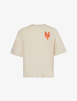 New Era Mens Off White Embroidered Cotton-blend Jersey T-shirt
