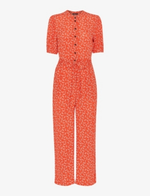 WHISTLES: Micro floral-print woven jumpsuit