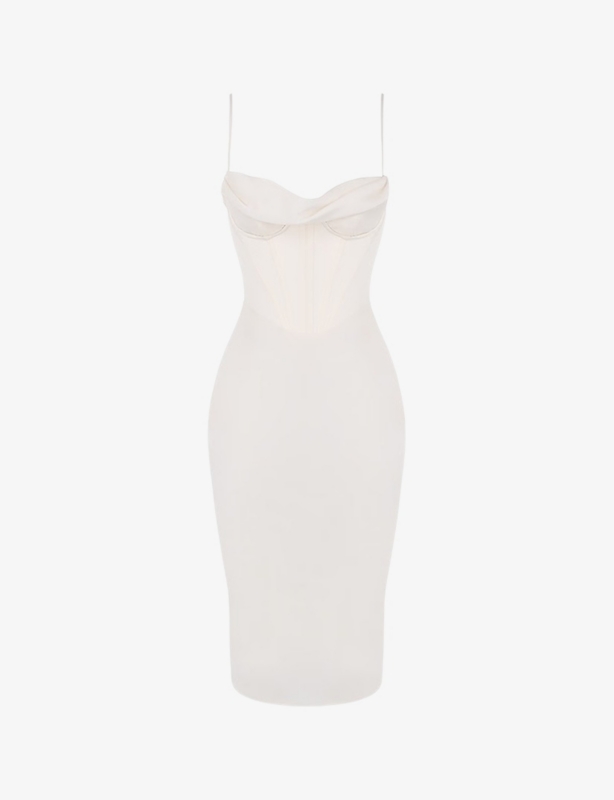 Myrna corset satin midi dress