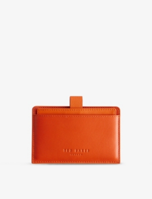 Ted Baker Orange Cody Logo-debossed Leather Pull-out Wallet