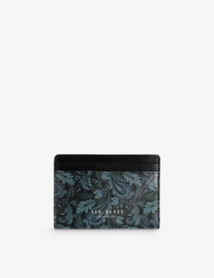TED BAKER: Paiis paisley-print leather card holder