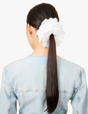 GOOD SQUISH: Baby Blumberg embroidered cotton scrunchie