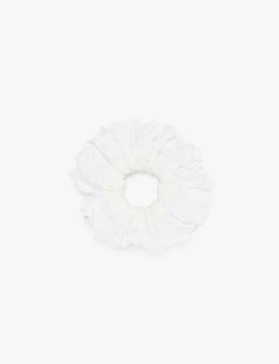 GOOD SQUISH: Baby Blumberg embroidered cotton scrunchie