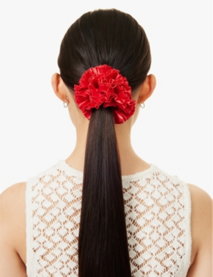 Shop Good Squish Womens Badlands Layered Silk-satin Scrunchie In Red