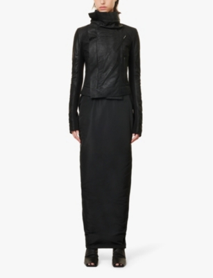 RICK OWENS: Biker high-neck leather jacket