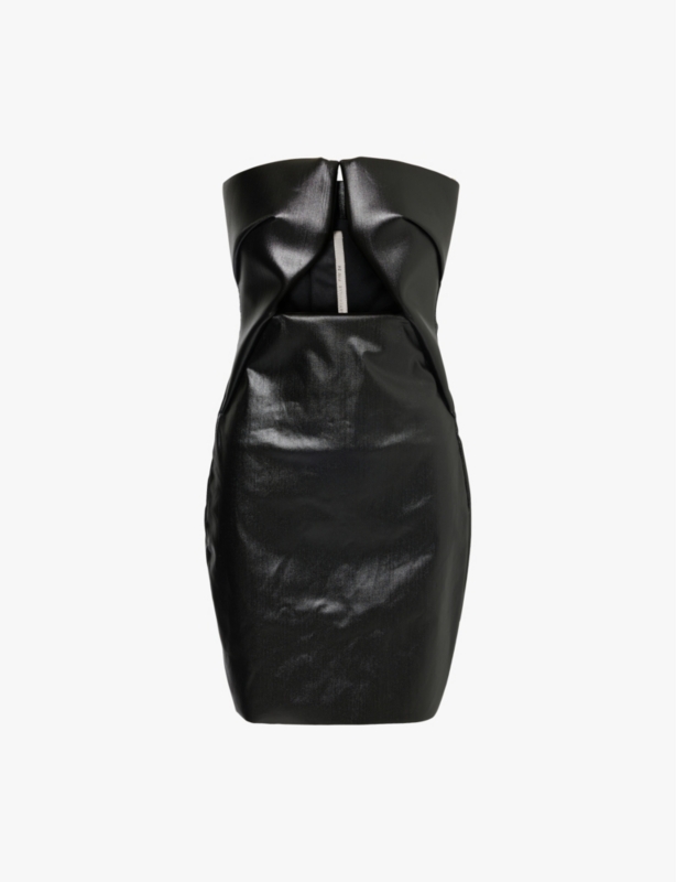 Prong coated slim-fit cotton-blend mini dress