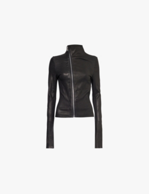 RICK OWENS: Gary slim-fit stretch-leather blend jacket