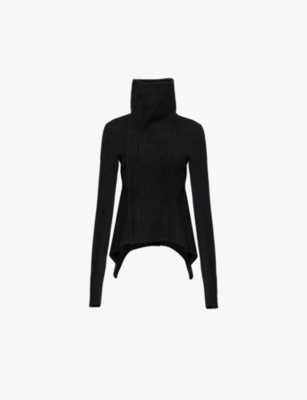 RICK OWENS Naska shawl collar regular fit cashmere biker jacket Selfridges