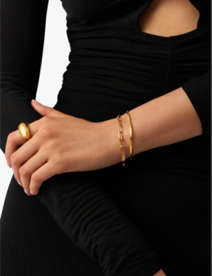 Missoma Womens Mini Paperclip 18ct Yellow Gold-plated Brass Bracelet In Gold