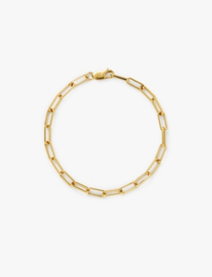 Missoma Womens Mini Paperclip 18ct Yellow Gold-plated Brass Bracelet In Gold