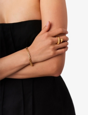 Timepiece Link Chain 18ct recycled gold-plated brass bracelet