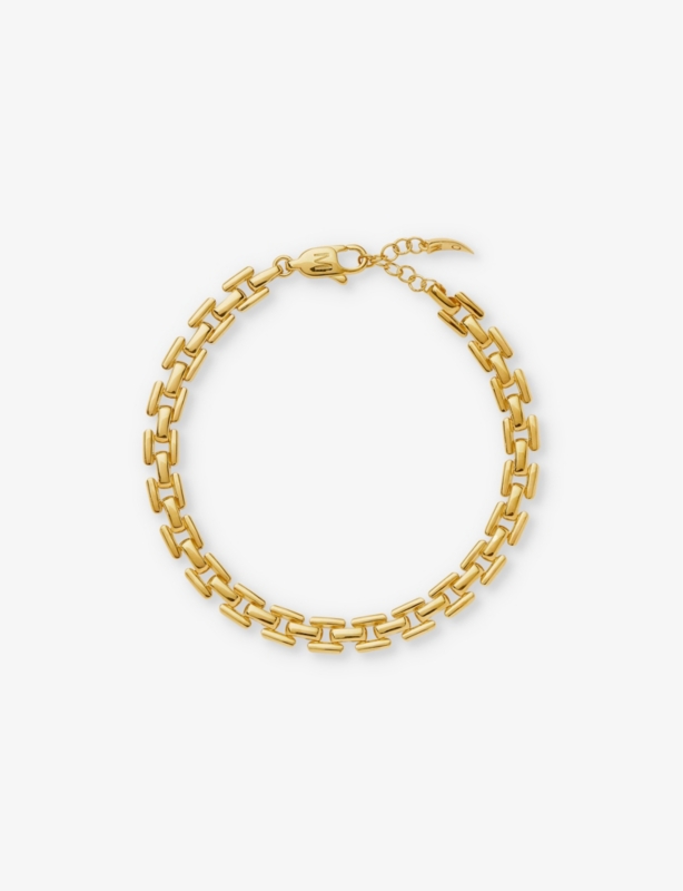 Timepiece Link Chain 18ct recycled gold-plated brass bracelet