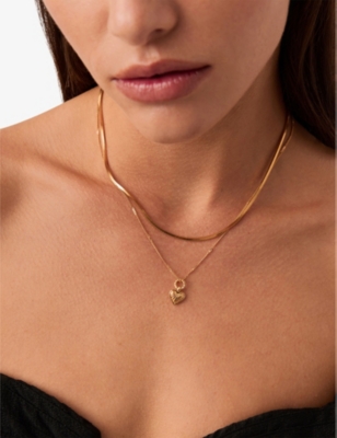 MISSOMA: Mini Ridge Heart 18ct yellow gold-plated brass pendant necklace