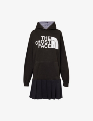 CONNER IVES: Slogan-print pleated cotton-jersey mini dress