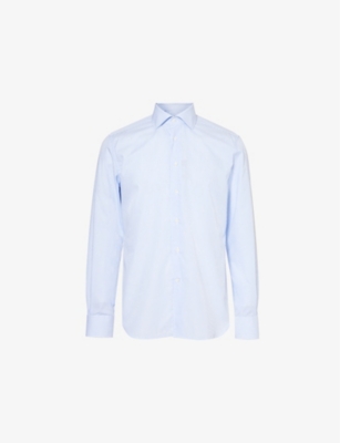 CORNELIANI: Regular-fit long-sleeve striped cotton shirt