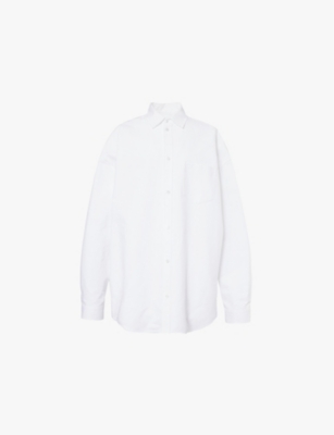 BALENCIAGA: Patch-pocket oversized-fit cotton shirt