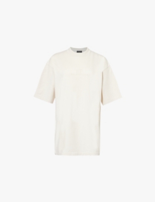 BALENCIAGA: Brand-embroidered relaxed-fit cotton-jersey T-shirt