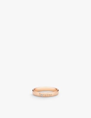 DE BEERS JEWELLERS: Forever 18ct rose-gold and 0.01ct brilliant-cut diamond wedding ring