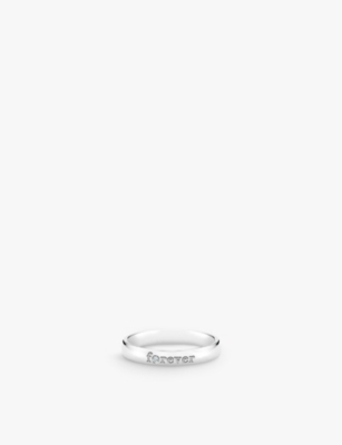 Shop De Beers Jewellers Women's Forever Platinum And 0.01ct Brilliant-cut Diamond Wedding Ring