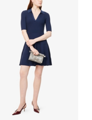 Simkhai Patricia Polo Ribbed Mini Dress In Midnight