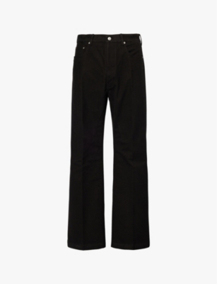 RICK OWENS: Geth wide-leg regular-fit mid-rise cotton-twill trousers
