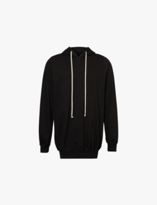 RICK OWENS: Drawstring-hood relaxed-fit  cotton-jersey hoody