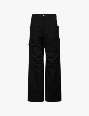 Mens Rick Owens Stefan regular-fit wide-leg cotton trousers