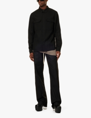 RICK OWENS: Dietrich drawstring-waist relaxed-fit cotton trousers