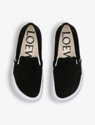 Shop Loewe Mens Terra Vulca Contrast-sole Canvas Low-top Trainers Blac In Black