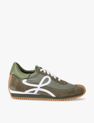 Mens Loewe Flow Runner Monogram Suede and Shell Low-Top Trainers