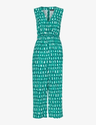 WHISTLES: Linked Smudge graphic-print woven jumpsuit