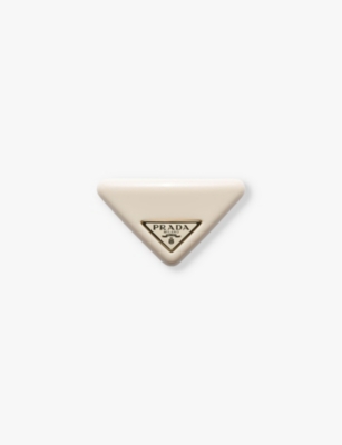 PRADA: Triangle brand-plaque acrylic hair clip