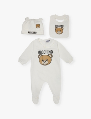MOSCHINO: Toy Bear brand-print three-piece cotton-jersey set 1-6 months