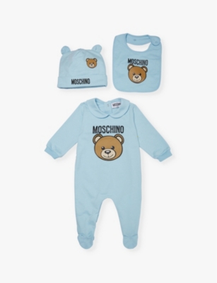 MOSCHINO: Toy Bear brand-print three-piece cotton-jersey set 1-6 months