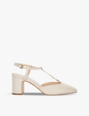 DUNE: Dominate T-bar heeled leather court shoes