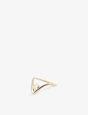 THE ALKEMISTRY: Aria large 18ct yellow-gold and 0.23ct brilliant-cut diamond ring