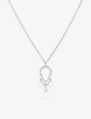 THE ALKEMISTRY: Suncatcher 18ct recycled white-gold and 0.38ct diamond pendant necklace