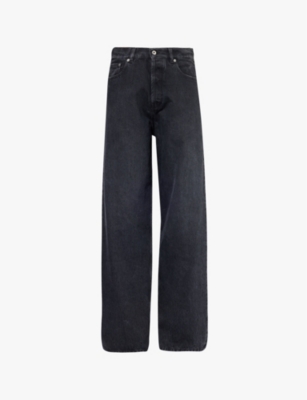 OFF-WHITE C/O VIRGIL ABLOH: Brand-patch wide-leg denim jeans