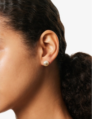 Tory Burch Kira 18ct Yellow-gold Plated Brass And Faux-pearl Stud Earrings In Ivory / Tory Gold