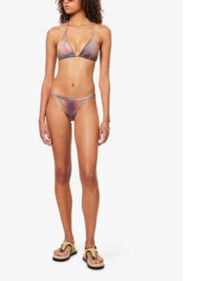 Gracejacob Womensstormi Graphic Print Bikini Bottom In Multi
